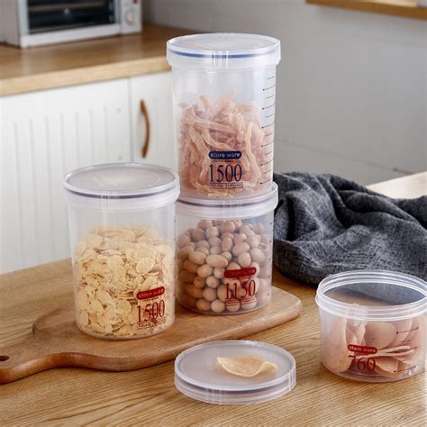 Airtight Food Storage Containers Set with Lids, 3pcs BPA Free Plastic Dry Food Canisters for ...