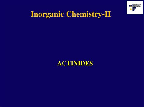 SOLUTION: Synthesis of actinides - Studypool