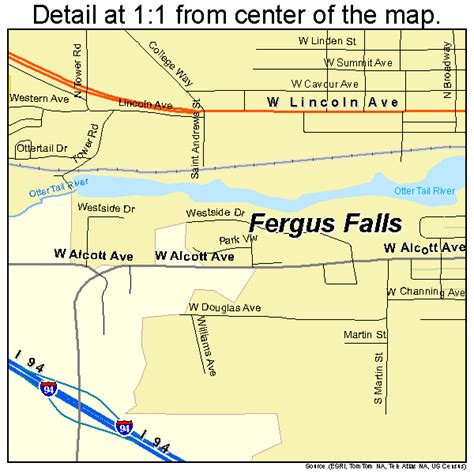 Fergus Falls Minnesota Street Map 2720906