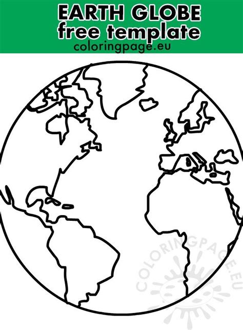 Earth globe template pdf – Coloring Page