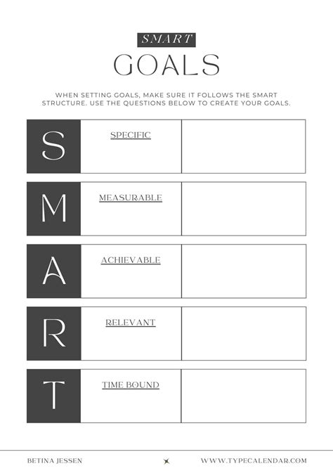 Printable SMART Goals Template [Achieve Your Goals]