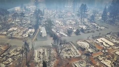 Drone footage shows aftermath of Camp Fire in California