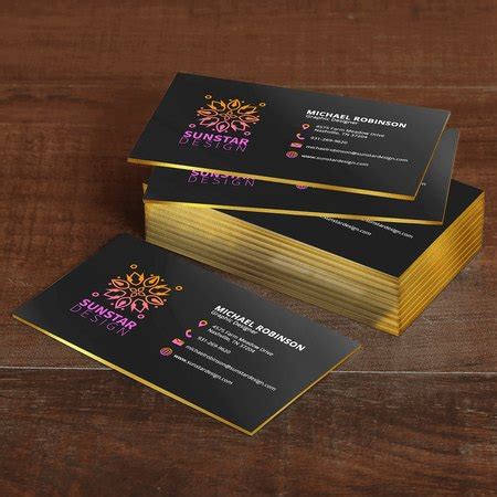 Painted Edge Business Card Printing - Thick Business Cards | UPrinting