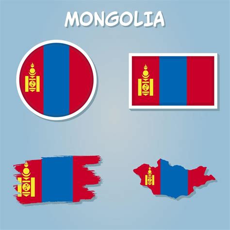 Flag Map of Mongolia, Mongolia Flag Map. 21991580 Vector Art at Vecteezy