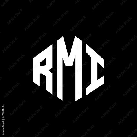 RMI letter logo design with polygon shape. RMI polygon and cube shape ...