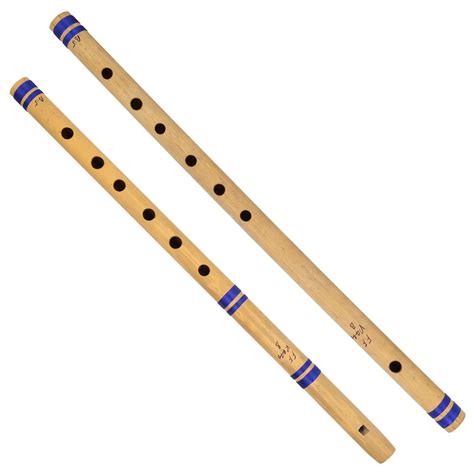 "Indian Bamboo Flute Bansuri, Set of 2, Fipple & Transverse, For ...