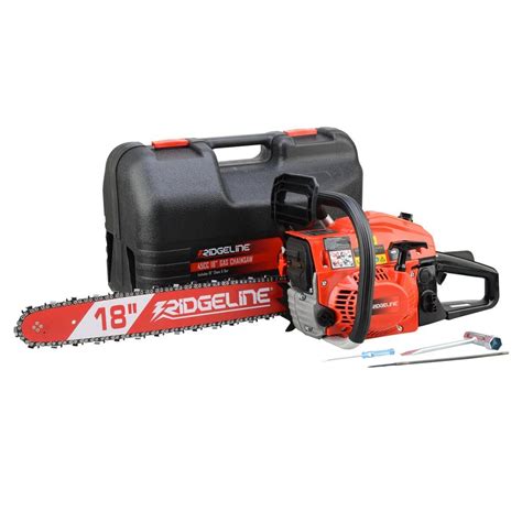 RIDGELINE 18 in. 45 cc Gas Chainsaw with Case 97004 - The Home Depot