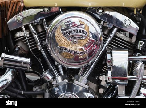 Custom Harley Davidson motorcycle shovelhead engine Stock Photo - Alamy