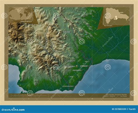 San Cristobal, Dominican Republic. Physical. Labelled Points of Cities ...