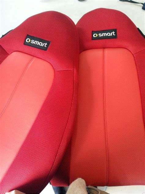 SMART FORTWO 1998-2007 450 MIX LEATHERETTE & SYNTHETIC TWO RED CAR SEAT ...