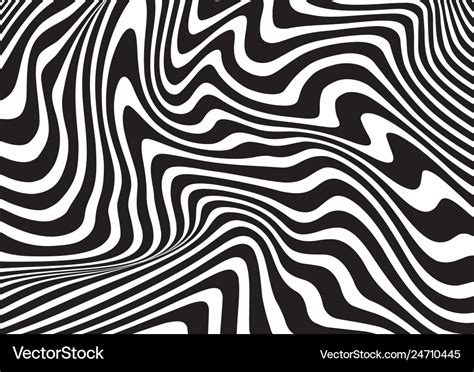 Black and white wave stripe optical abstract Vector Image