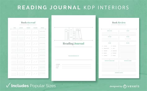 Reading Diary Template KDP Interior Design Vector Download