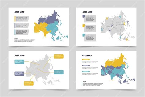 Premium Vector | Flat asia map infographic