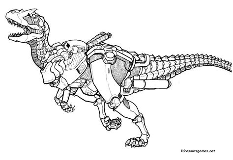 Dino Robot Tyrannosaurus Soldier Coloring Page Dinosaur Coloring ...