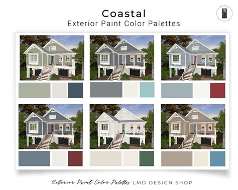 Coastal Exterior Paint Color Palettes Exterior Paint Schemes - Etsy UK