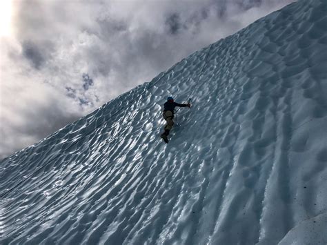 Ice climbing on the Matanuska Glacier in Alaska: a bit slipper than normal. : r/climbing