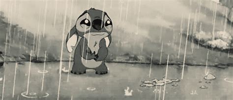 Stitch Crying in the Rain | Gifrific