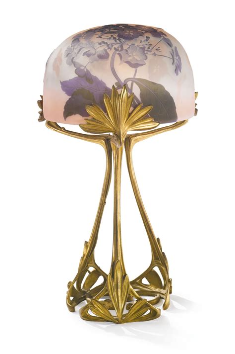 Cameo glass and gilt bronze table lamp | Art nouveau lamps, Art nouveau lighting, Art glass lamp
