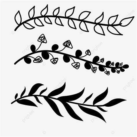 Leaf Border Black And White Clip Art