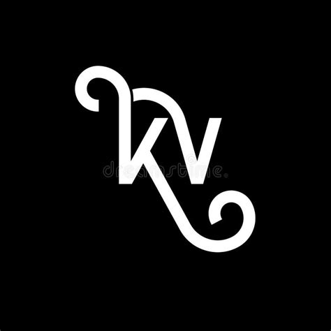 KV Letter Logo Design on Black Background. KV Creative Initials Letter ...