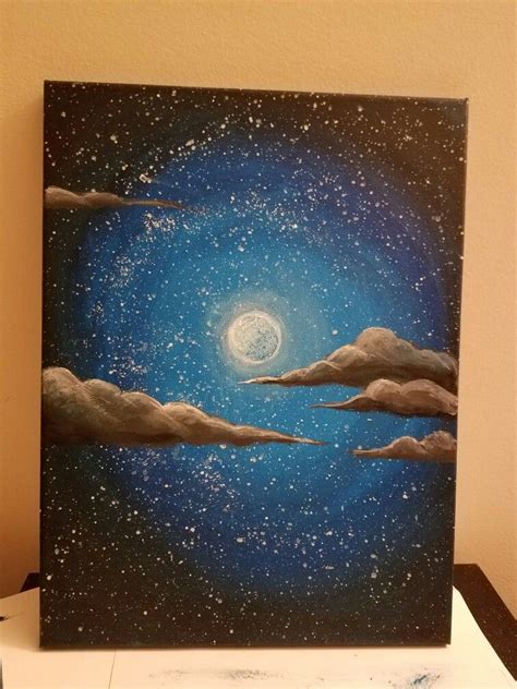 Night sky painted, very quick and easy 😍😍😍 | Night sky painting, Canvas ...