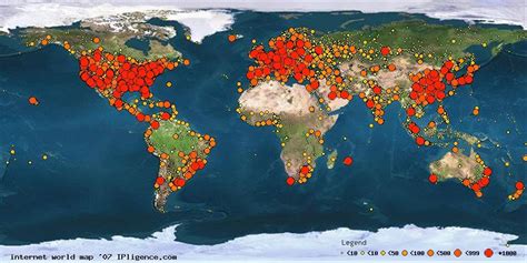 World Internet Usage Map