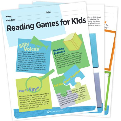 Reading Games for Kids Printables | Booksource Banter