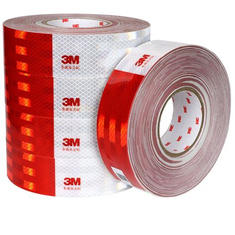 Strong Visibility 3M 983D Red and White Reflective Tape for Vehicles