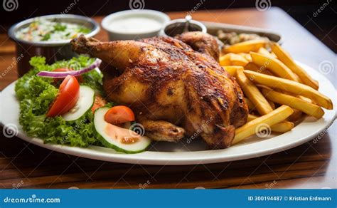 Pollo A La Brasa: Peruvian Rotisserie Chicken With Sides Royalty-Free Stock Image ...