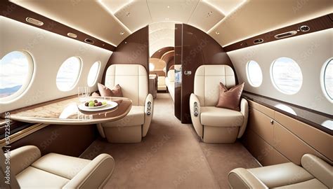 Futuristic luxurious corporate plane interior design generative ai ...