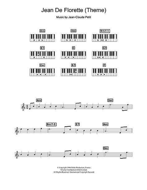 Jean de Florette (Theme) sheet music by Jean-claude Petit (Keyboard – 109443)