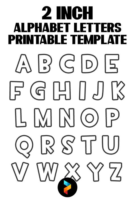 2 Inch Alphabet Letters Printable Template | Alphabet letter templates ...