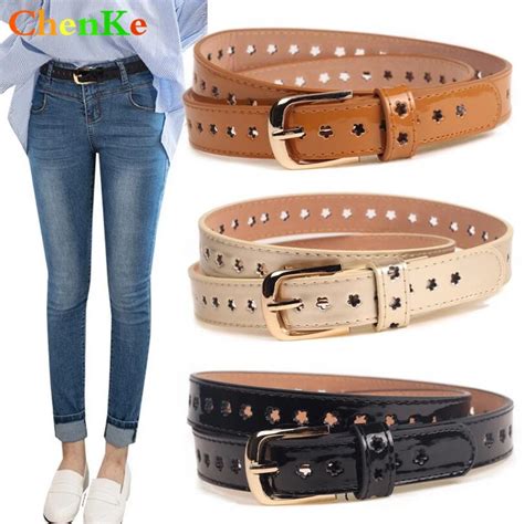 ChenKe New Women Fashion Fine PU Leather Belt Woman Casual Jeans Belts Female Top Quality Needle ...