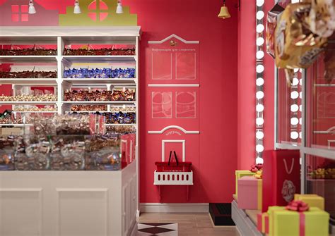 A dreamy Candy Chocolate Retail Store Design Sweet Sugar Interior Display Fixture