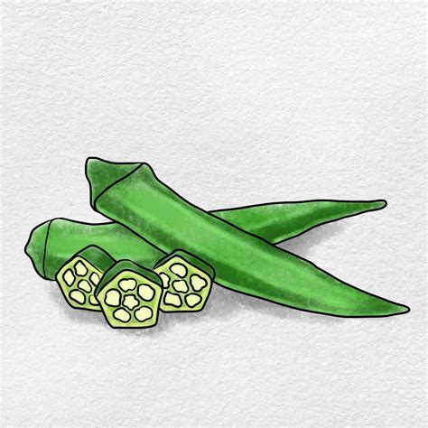 Okra Drawing - HelloArtsy