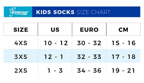 Size Chart - Junior SeaSnug Ankle Beach Socks – Seavenger