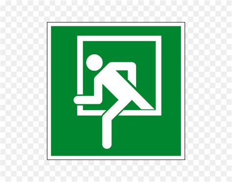 Emergency Window Exit Symbol Sign Pvc Safety Signs - Exit Sign Clip Art - FlyClipart