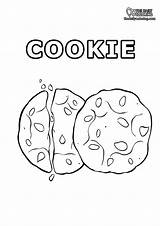 Cookies Cartoon Coloring Page Pages sketch template