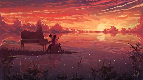 Anime Couple Sunset Wallpapers - Top Free Anime Couple Sunset Backgrounds - WallpaperAccess