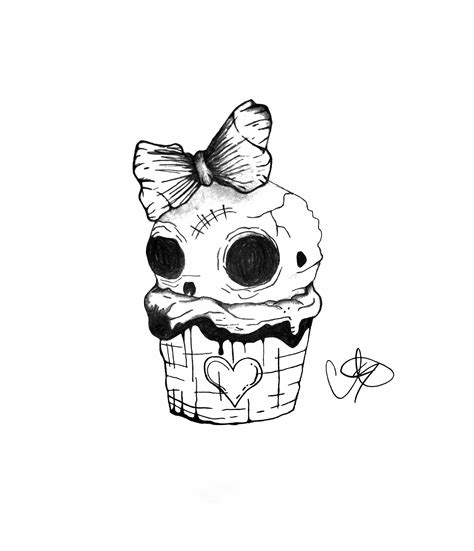 Skull Cupcake Drawings