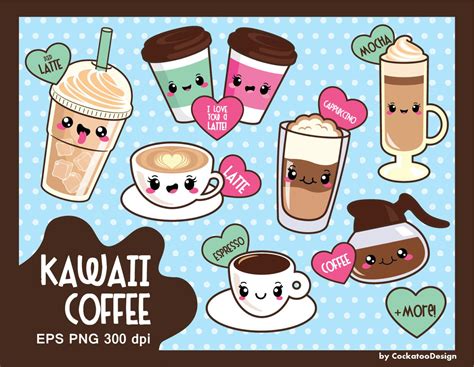 Coffee Clipart Kawaii Coffee Clipart Cute Coffee Clipart - Etsy | Kawaii clipart, Kawaii ...