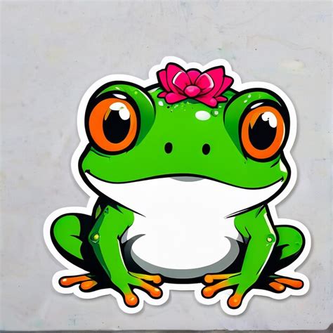 Premium Photo | Cute frog stickers cartoon 3d Frogs cartoon illustration stickers stickers for ...