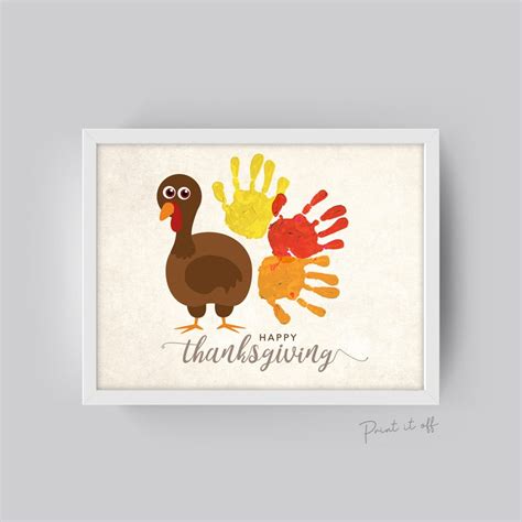 Turkey Handprint Art / Happy Thanksgiving Fall Autumn / | Etsy