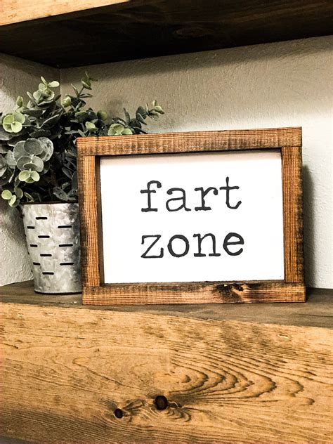 Fart Zone Sign Funny Bathroom Signs Bathroom Decor Fart | Etsy