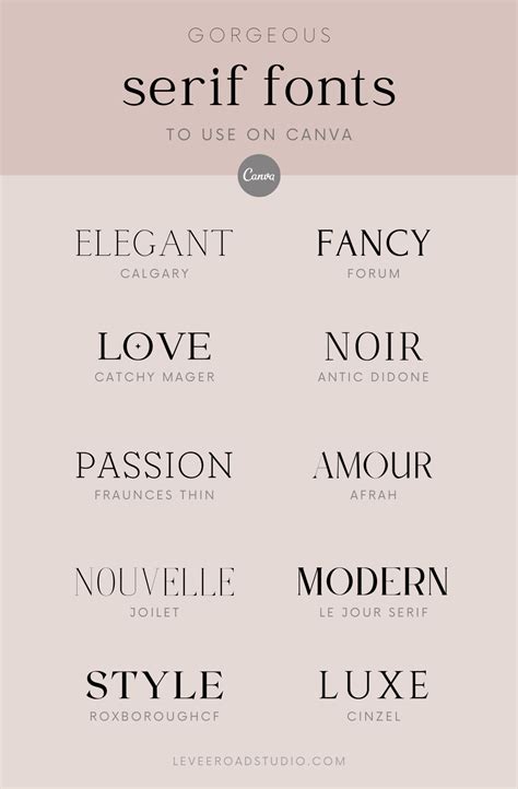 Elegant Serif Fonts to Use on Canva - Wedding Fonts and Calligraphy ...