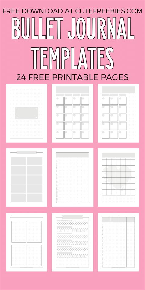 Bullet Journal Free Printables With A Click Of Your Mouse You Can Add Doodles, Text, Calendars ...