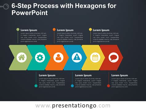 6-Step Process with Hexagons for PowerPoint - PresentationGO.com