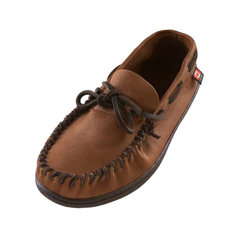 Wide Width & Extra Large Moccasin Slippers for Big & Tall Men Handmade from Genuine Leather ...