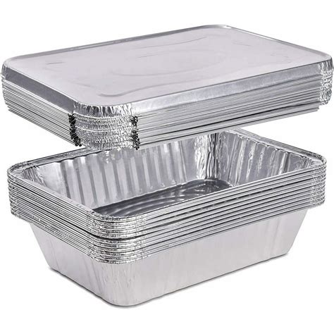 5 Lb Loaf Aluminum Disposable Pan with Aluminum Lid For Baking 10-100 Pack (10) - Walmart.com ...