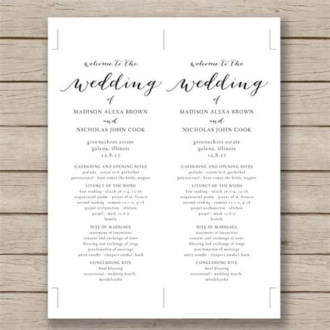 Free Downloadable Wedding Program Template That Can Be Printed